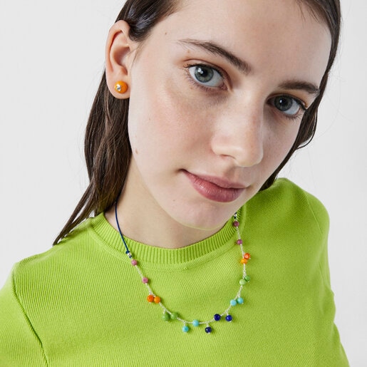 Aros de cristal de Murano naranja TOUS Icon Glass