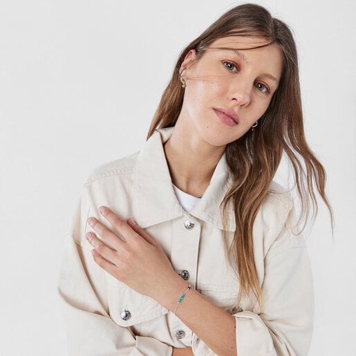 シルバーにエナメルとジェムストーンがあしらわれたMum ブレスレット TOUS Crossword Mama