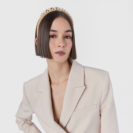 Beige raffia Dalle Tiara