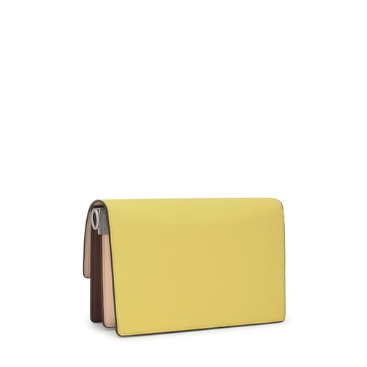 Medium lime and nude Crossbody bag Audree Saffiano