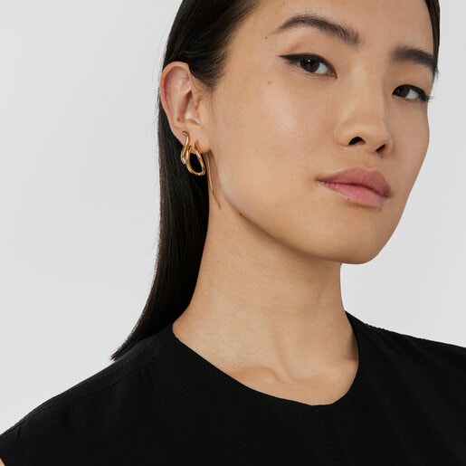 Silver vermeil Bent Earrings