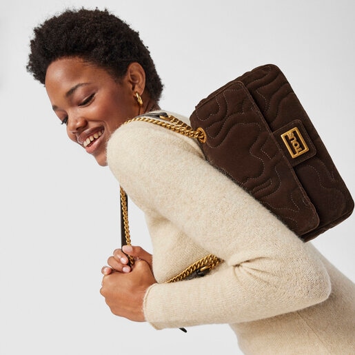 Medium green Kaos Dream Velvet shoulder bag with flap