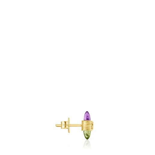 Gold Lure 1/2 Earring with gemstones | TOUS