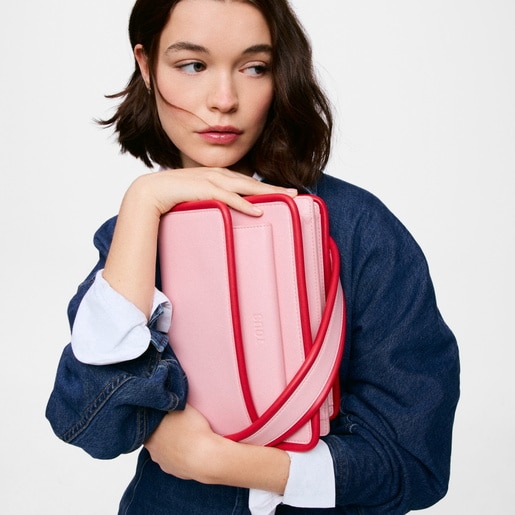 Medium dark pink Crossbody bag TOUS Audree Pipings