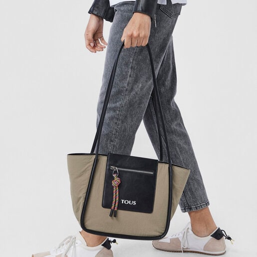 Сумка-тоут среднего размера TOUS Empire Cotton цвета хаки