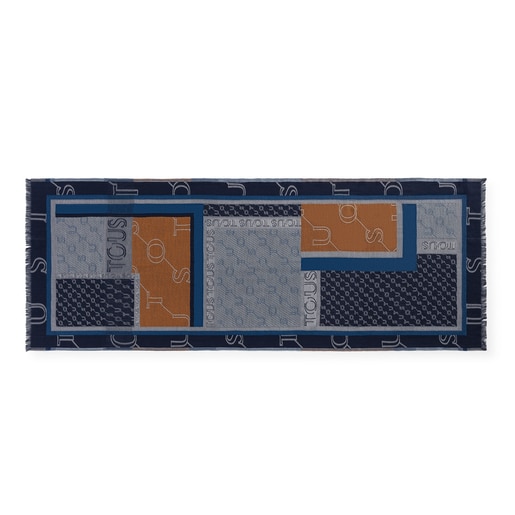 Orange Script soft jacquard Foulard