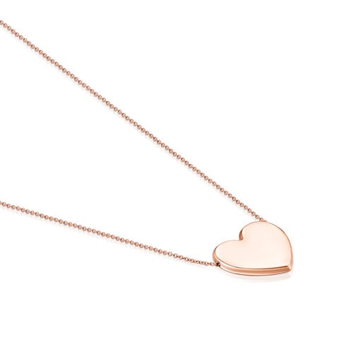 Collar Sweet Dolls corazón con baño de oro rosa 18 kt sobre plata