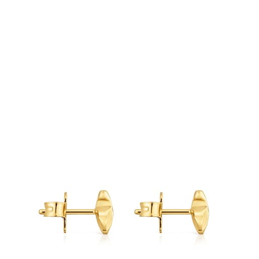 Earrings with bear and 18kt gold plating over silver Icon Metal