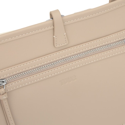 Medium sand-colored reversible Tote bag TOUS Double Way Manifesto