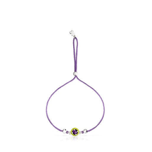 Purple cord TOUS Vibrant Colors Bracelet with amethyst and enamel
