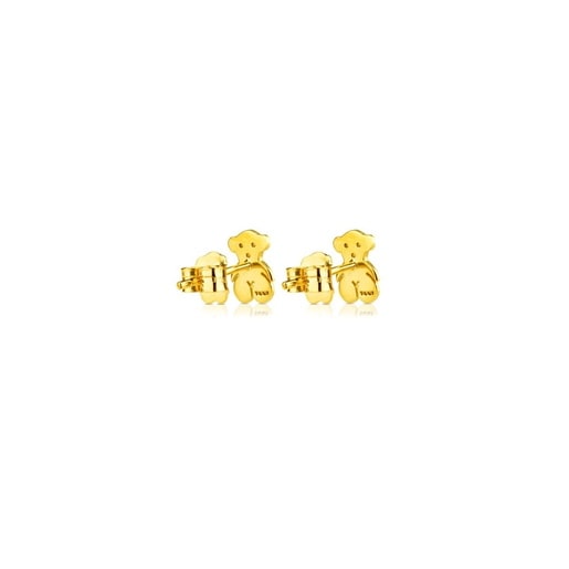 עגילי דובי מזהב צהוב 18 קראט