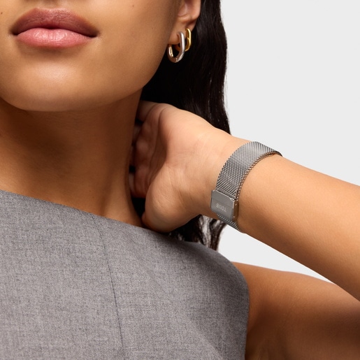 Analog Watch with steel Milanese mesh bracelet and gold-colored steel Mini Mesh