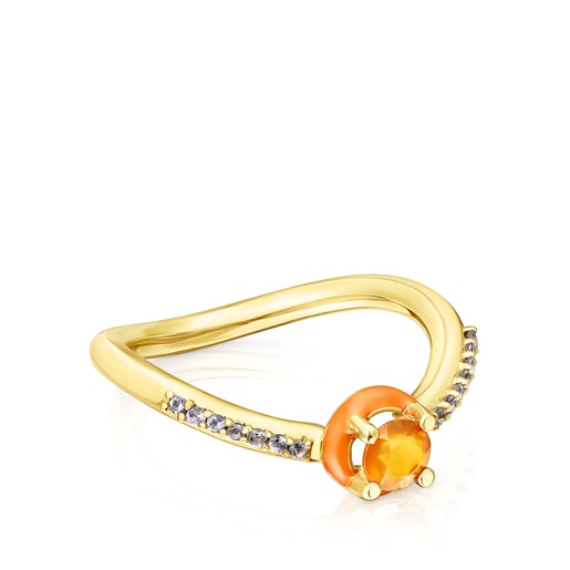 TOUS Vibrant Colors Ring with carnelian and enamel