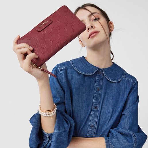 Billetera mediana Script Day burdeos