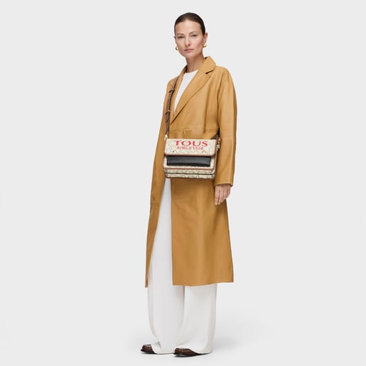 Medium beige Audree Kaos Icon crossbody bag