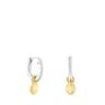 Aretes bicolor de aro con dije TOUS Joy Bits