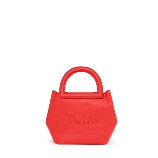 Μεσαίου μεγέθους τσάντα ώμου TOUS Dora από δέρμα σε κόκκινο χρώμα