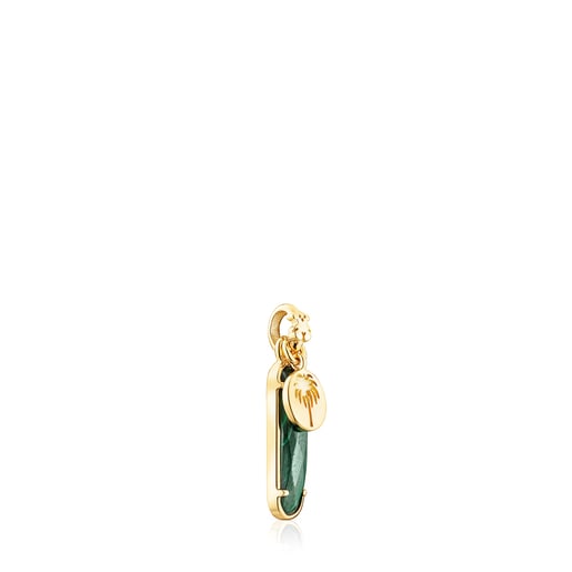 Silver vermeil National Day Pendant with malachite