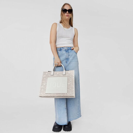 グレーのラージショッピングバッグ TOUS Kaos Mini Evolution Amaya