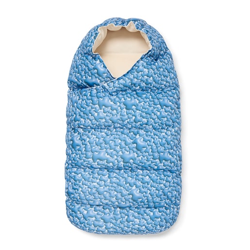 Pushchair footmuff in Tec Puff blue