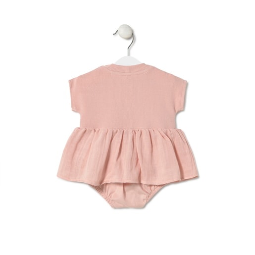 Baby bodysuit with skirt in Classic pink