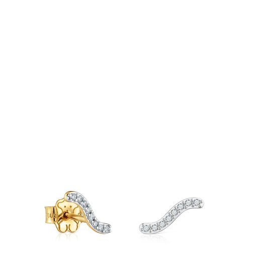 Gold Strip earrings with 0.09ct diamonds Les Classiques