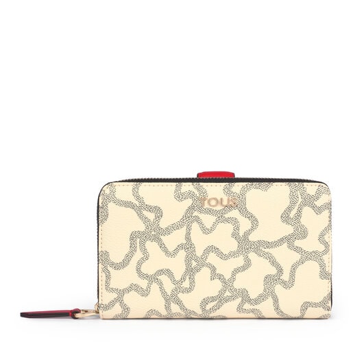 Portefeuille Kaos Icon moyen multicolore beige et rouge