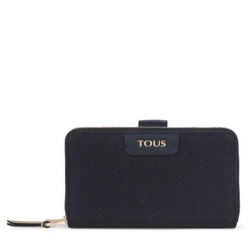 Medium navy blue Script Day double wallet