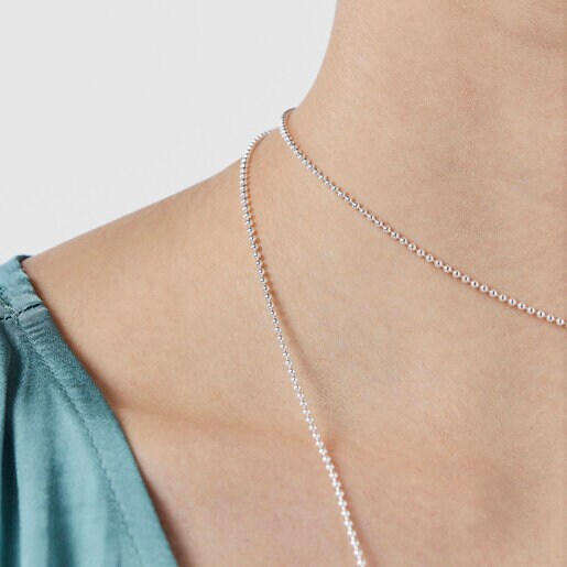 Длинная серебряная цепочка TOUS Chain 90 см.