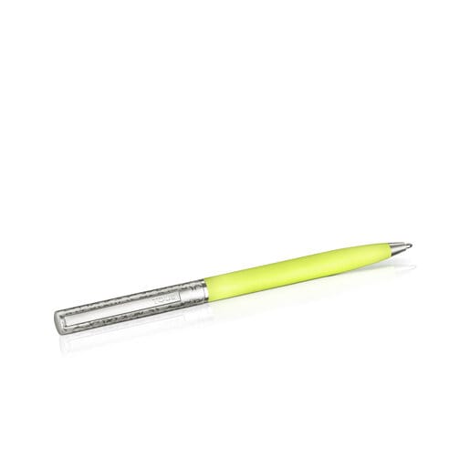 Steel TOUS Kaos Ballpoint pen lacquered in lime green