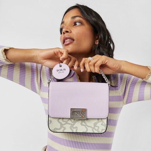 ベージュ＆モーブカラーのスモールクロスボディバッグ Kaos Legacy