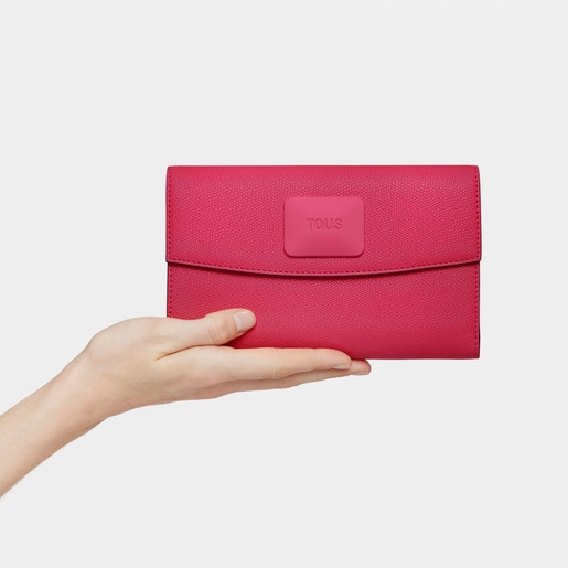 Large fuchsia-colored Flap Wallet TOUS Lucia