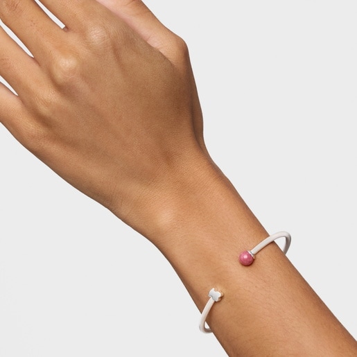 إسورة من الفضة مُرصّعة بالرودونايت من تشكيلة Icon Mesh