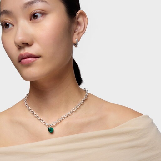 Dije de plata y malaquita TOUS Flechazo