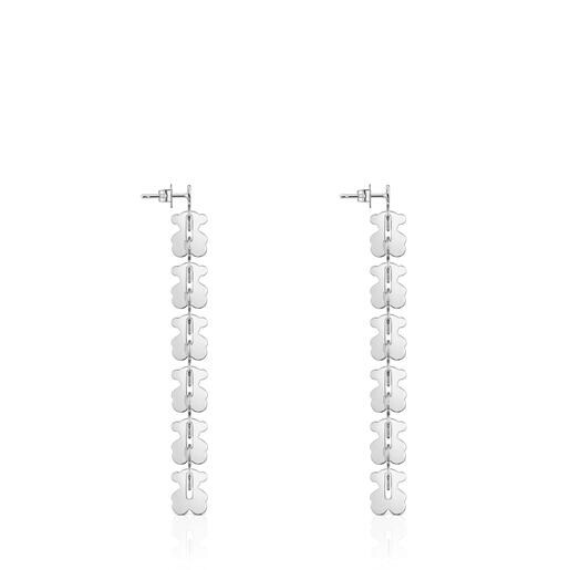 Pendientes largos de acero con motivos oso Carrusel