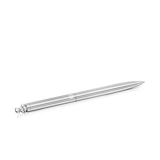 Silver-colored chromed Pen with Bold Bear