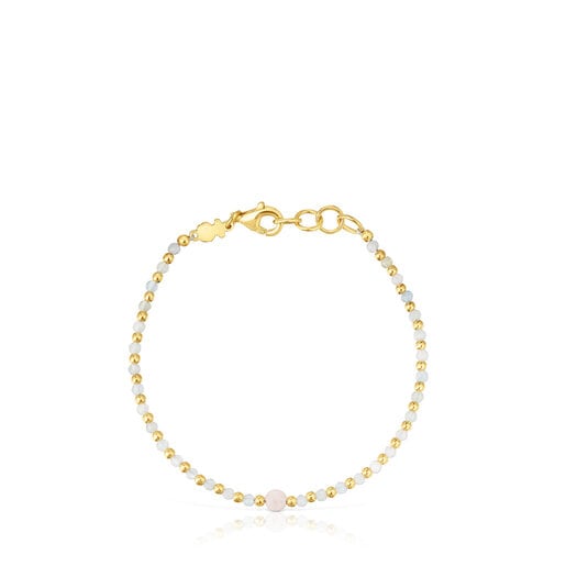 Ball Bracelet with 18kt gold plating over silver, beryllium and morganite Basic Colors