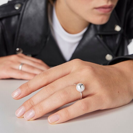 טבעת כסף סוויט דולס בשילוב פנינה