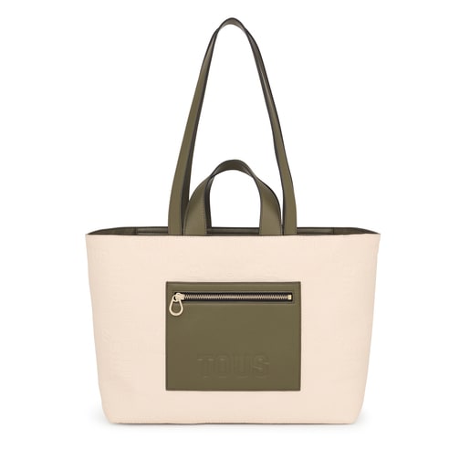 Tote bag media beige e color cachi TOUS Nanda