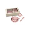 4-piece silicone tableware set in Zoe pink