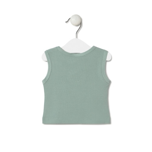 Sleeveless baby t-shirt in Classic mist