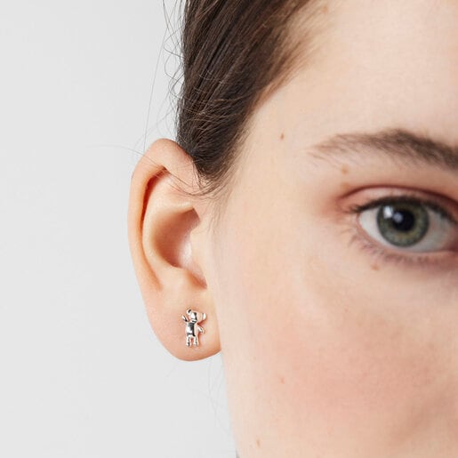 Silver Teddy Bear Earrings