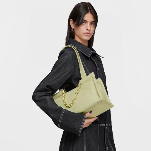 Medium olive green leather Shopping bag TOUS MANIFESTO | TOUS