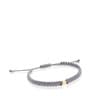 Pulsera oso con baño de oro 18 kt sobre plata y nylon gris TOUS Motivos