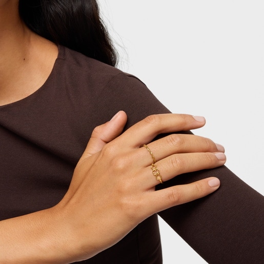 Silver Ring and motifs with 18kt gold plating over silver TOUS Motifs