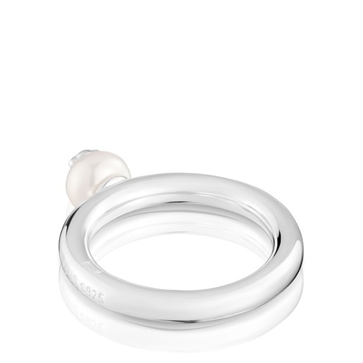 Silver and cultured pearl Ring TOUS Icon Pearl