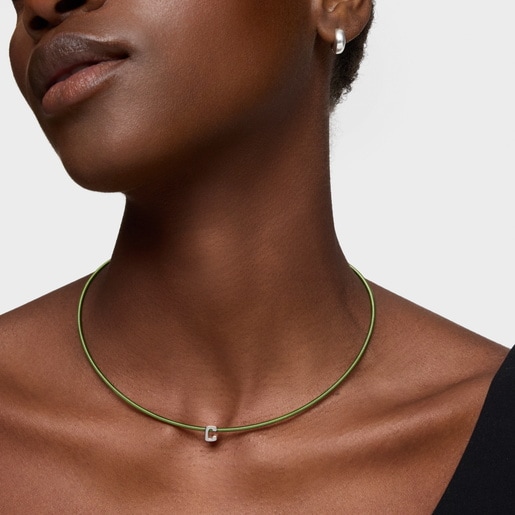 Charm TOUS Mesh Tube de plata letra C 7 mm