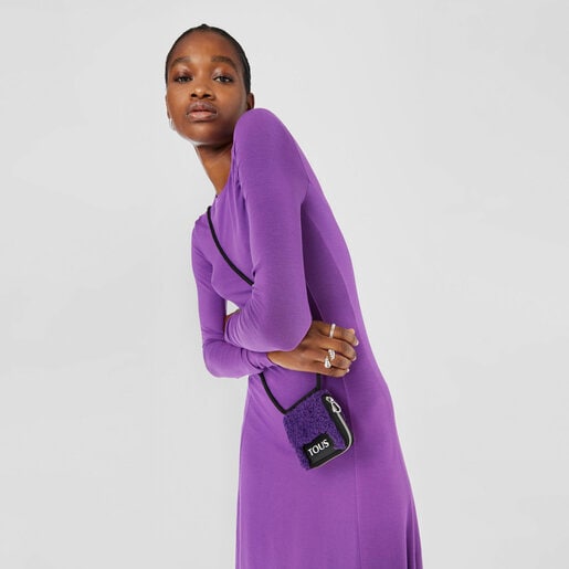 Monedero colgante lila TOUS Empire Fur