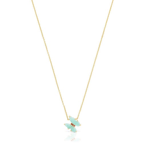 Gold with Amazonite and Ruby Vita Necklace | TOUS