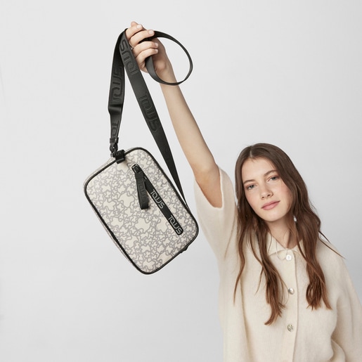 Маленькая бежевo-серая сумка-кроссбоди Kaos Mini Sport